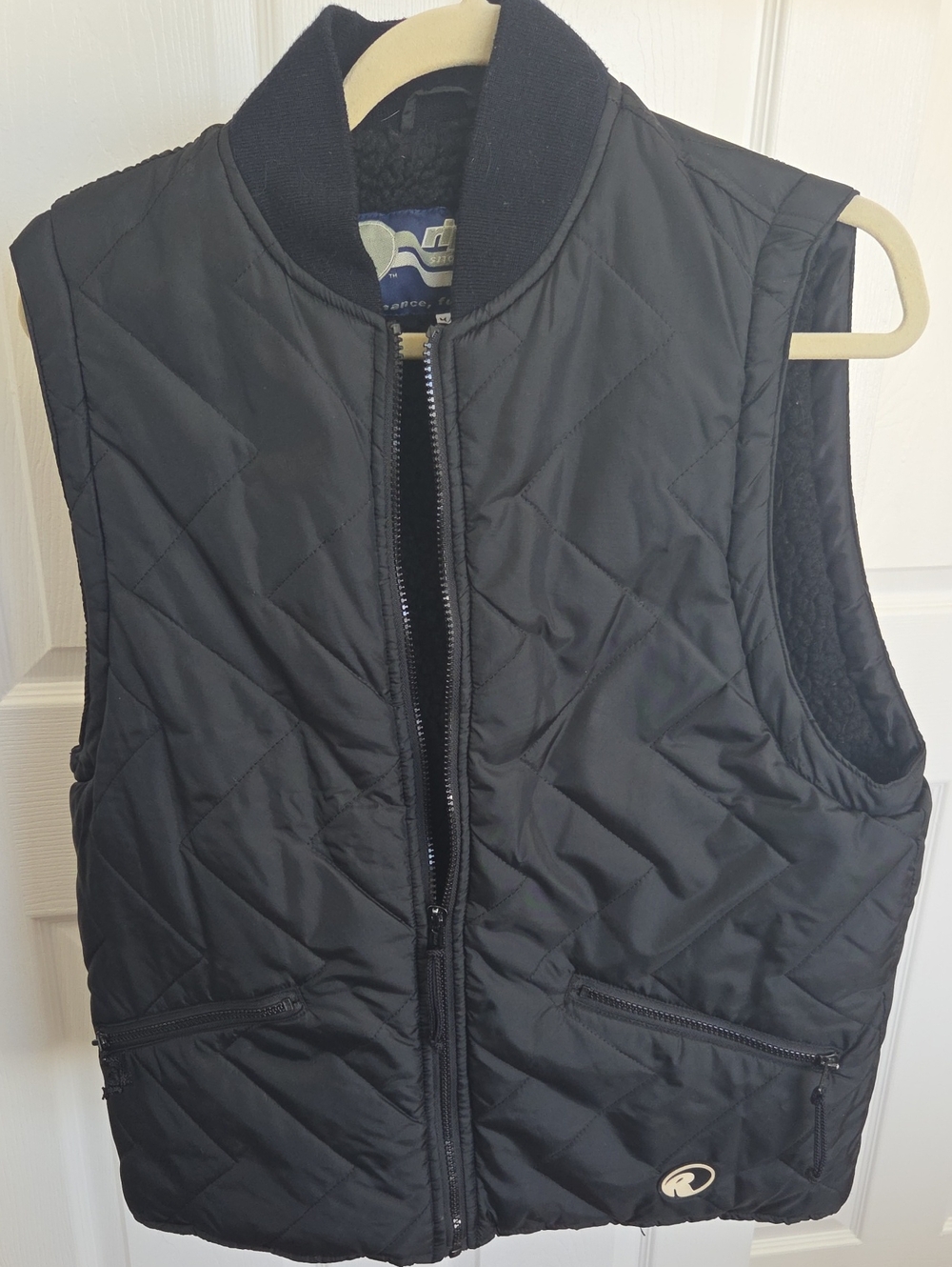 Men's Black Quilted Zip-Up Vest